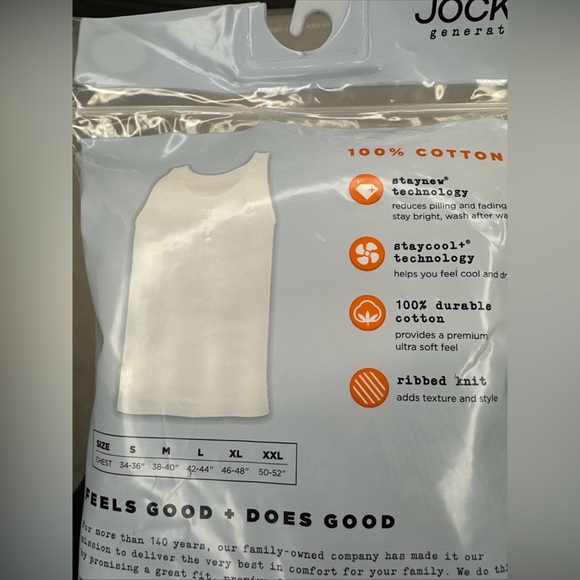 Jockey Generation Men's Tanks  3 Pk  Size Small  Chest 34-36” - Picture 7 of 9